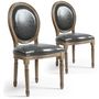 Voir la diapositive 1 : Paris Prix Lot de 2 Chaises Médaillon  Versailles  96cm Gris