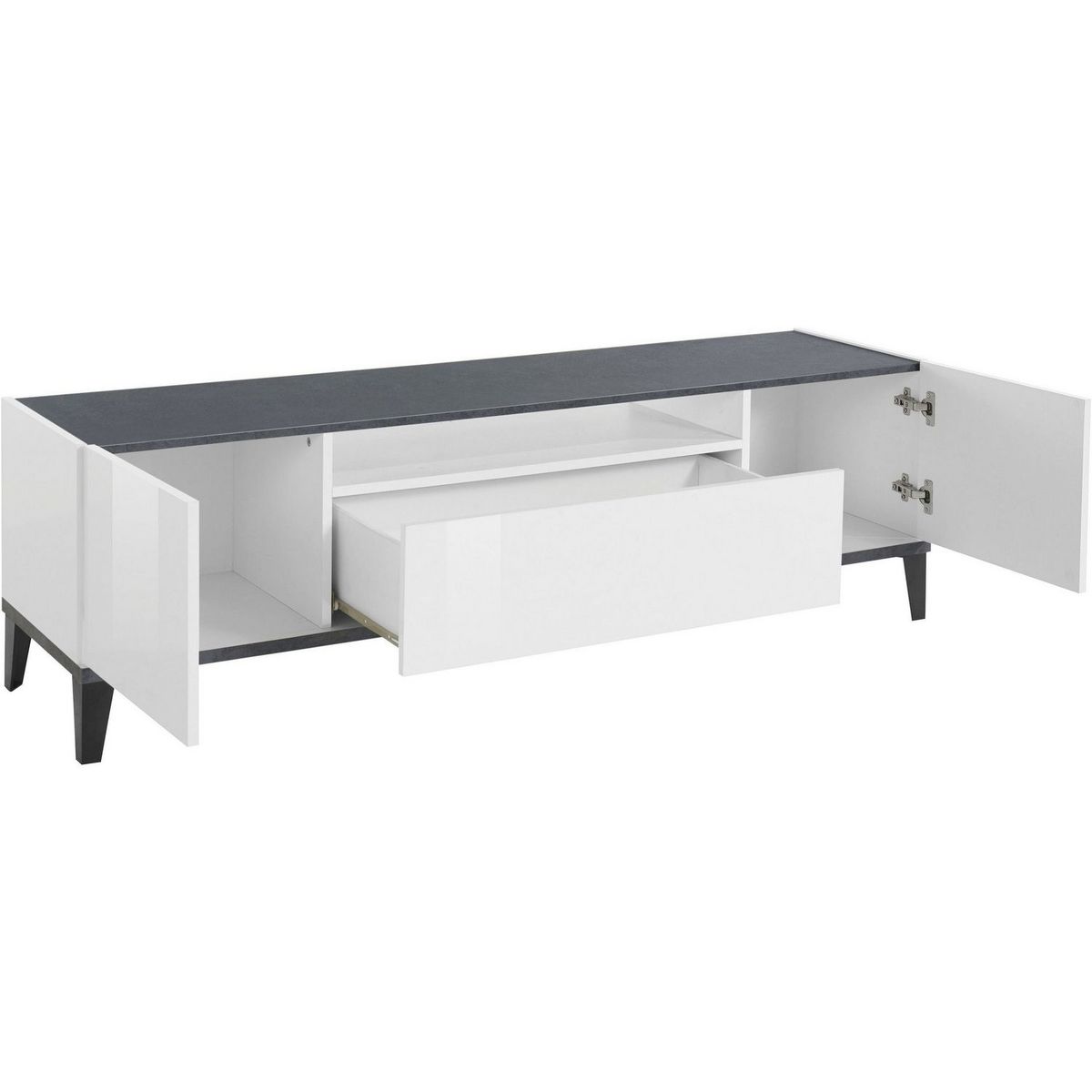 Meuble TV moderne 1 porte 1 tiroir L160cm BARI