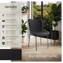 Voir la diapositive 2 : tectake Chaise rembourrée forme ergonomique avec dossier haut Tissu noir/noir Lot de 6