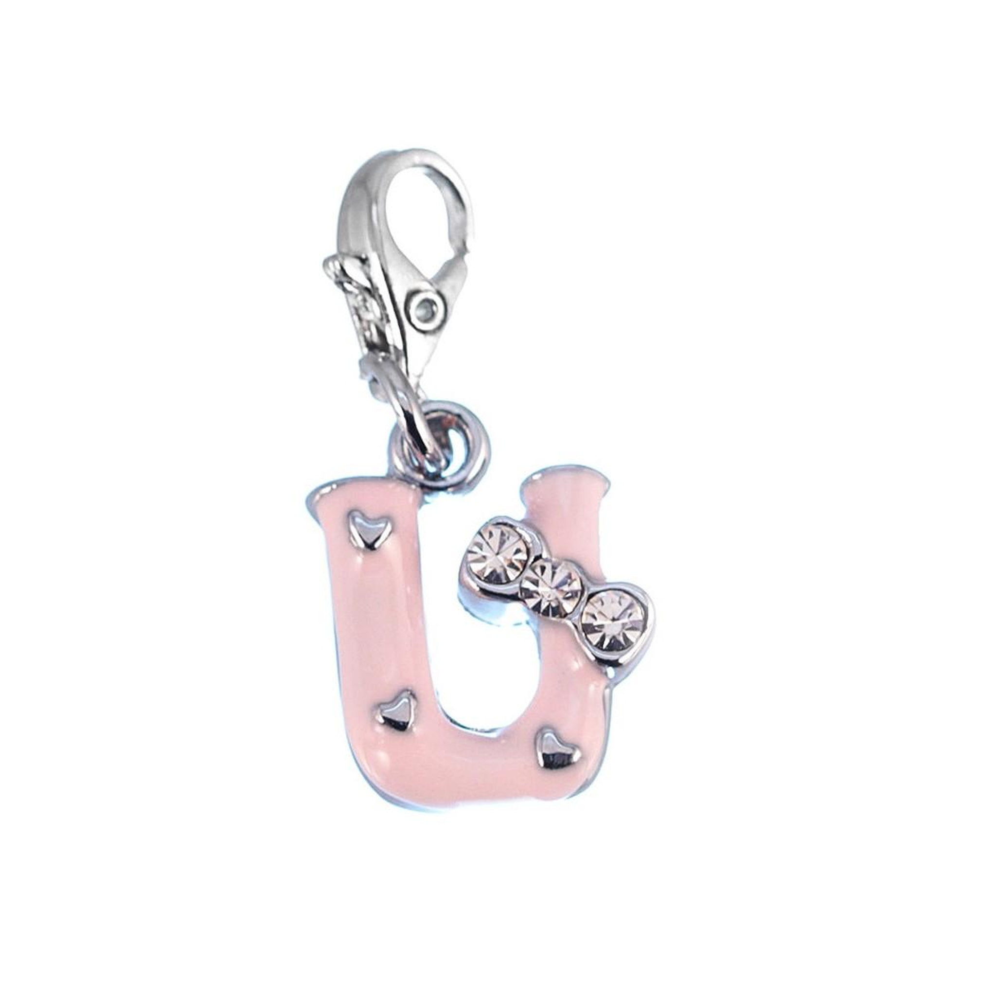 SC CRYSTAL Charm Lettre U rose SC Crystal