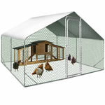 ID MARKET Enclos poulailler 9 m² parc grillagé 3x3 M acier galvanisé