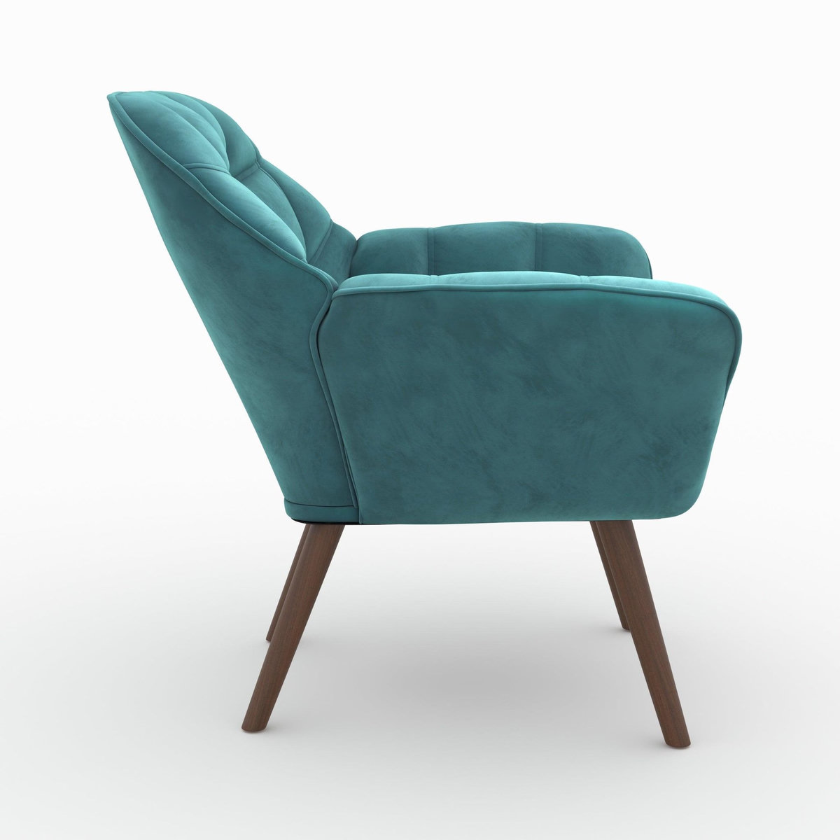 Rendez vous déco Fauteuil en velours bleu canard-Simba