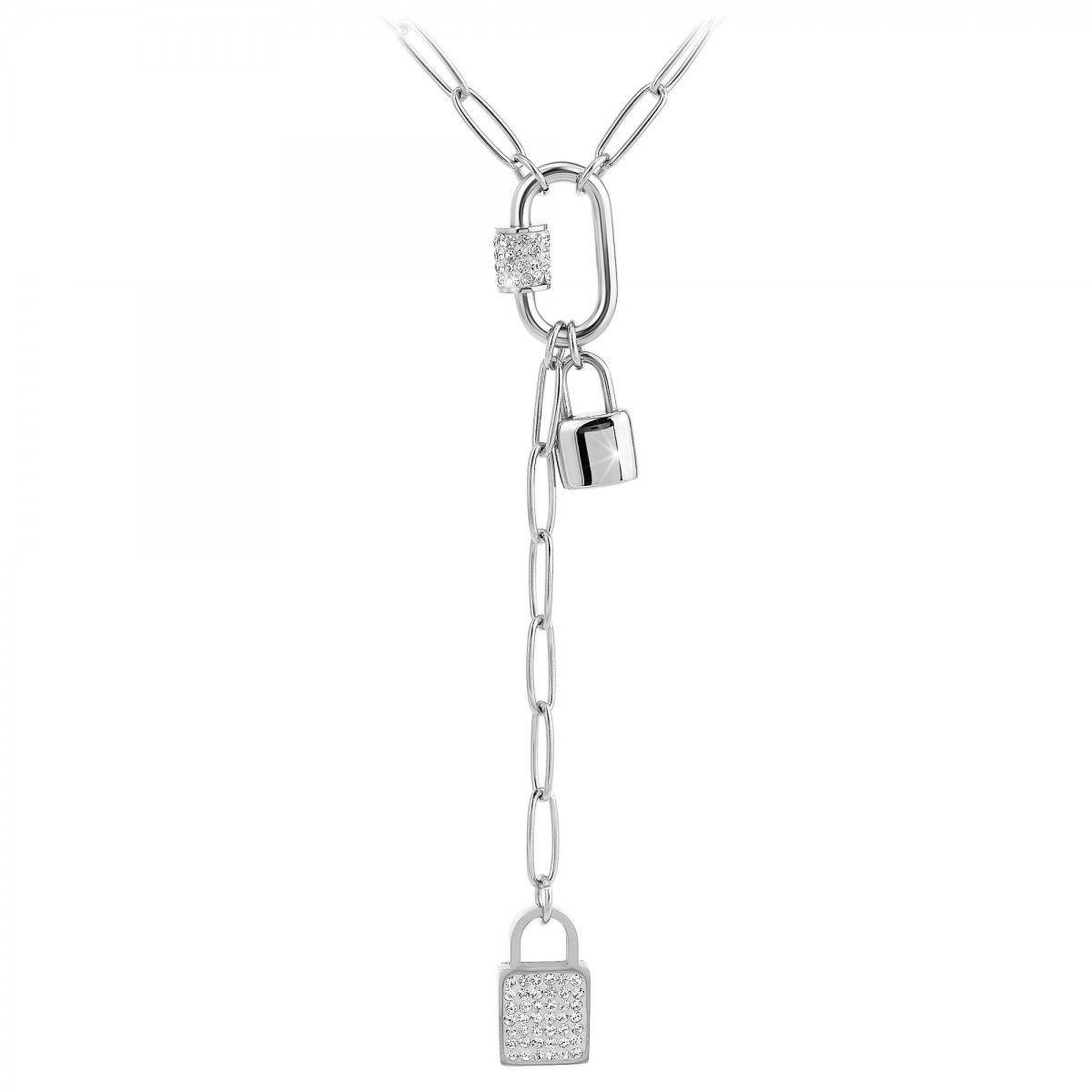 SC CRYSTAL Collier cadenas par SC Crystal orné de Cristaux scintillants