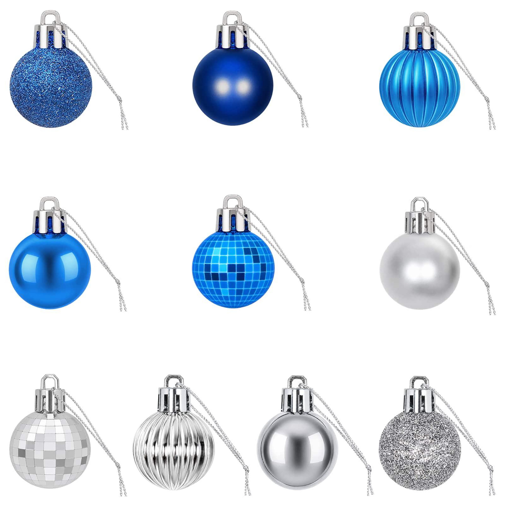 Voir la diapositive 5 : VIDAXL Ensemble de boules de Noël 150 pc Bleu et argente Diam. 3 cm