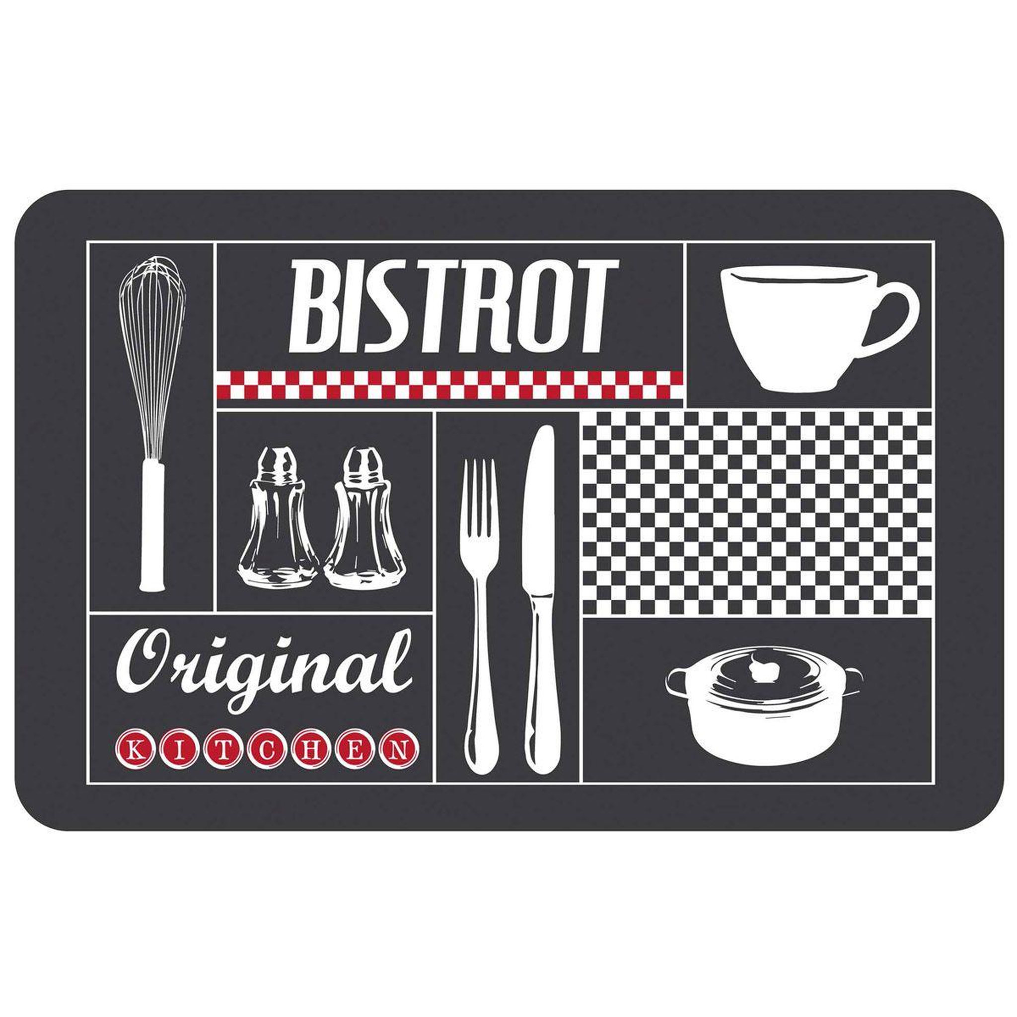 Douceur d'Intérieur Set de table imprimé  bistrot original  28x44cm noir