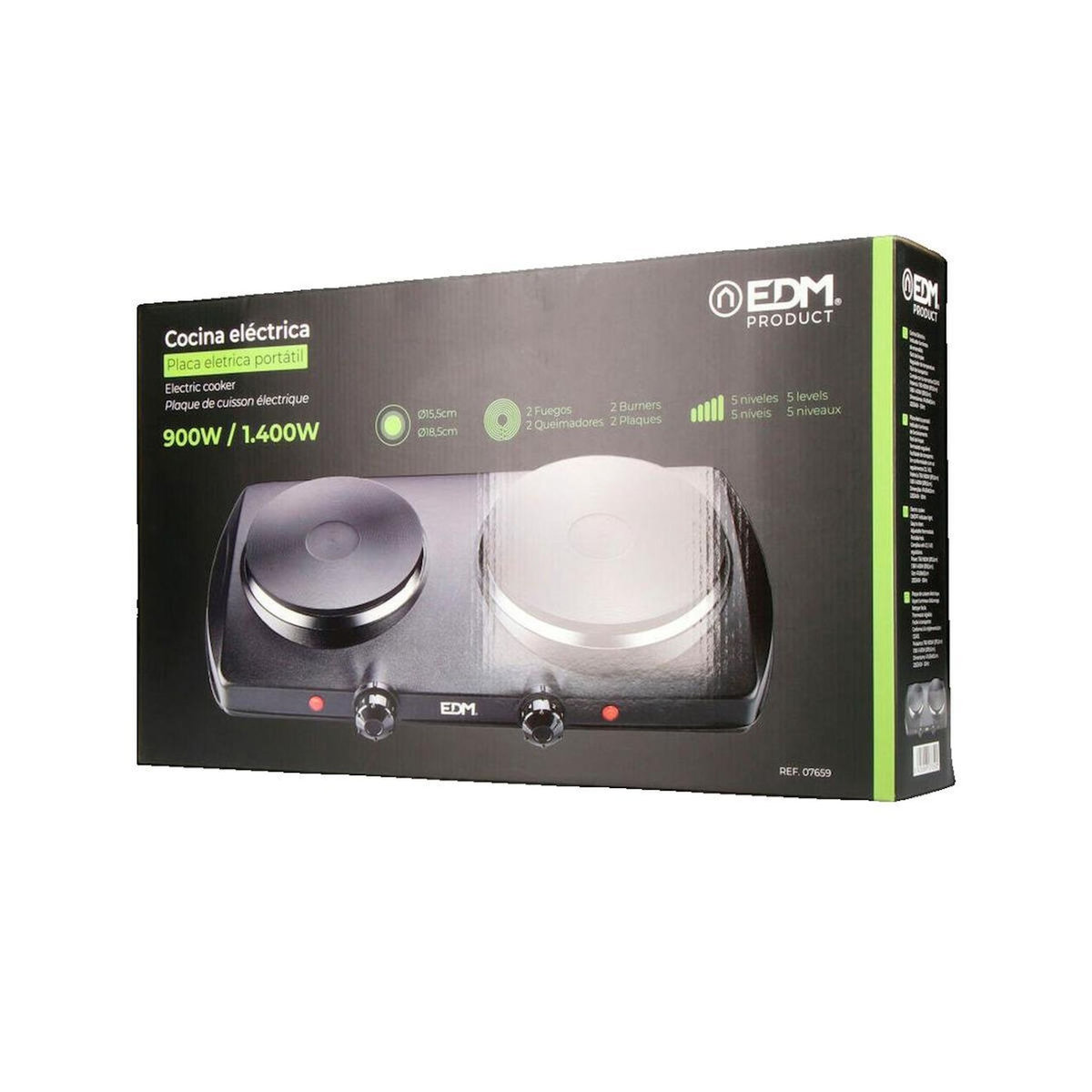 EDM Cuisinière EDM 8425998076592 Polyvalente noire