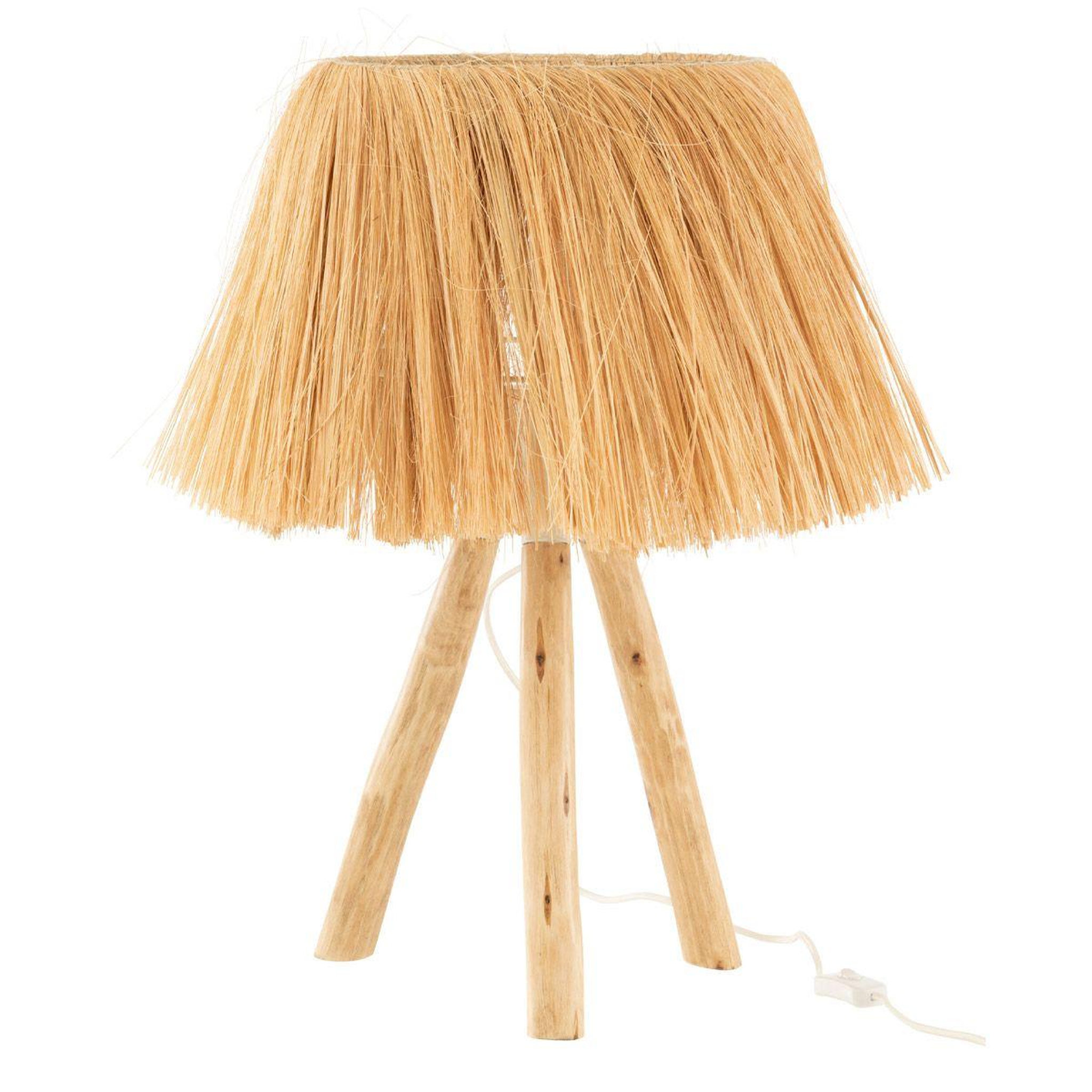 J-LINE Lampe à poser en bois  bahamas  51cm naturel