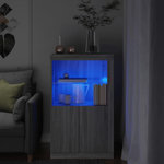 VIDAXL Armoire laterale et lumieres LED sonoma gris bois d'ingenierie