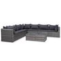 Voir la diapositive 4 : VIDAXL Salon de jardin 10 pcs avec coussins Resine tressee Gris