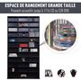 Voir la diapositive 5 : HOMCOM Étagère rangement CD/DVD meuble de rangement pour 1116 CDs 33 compartiments réglables en hauteur 102 x 24 x 195 cm noir