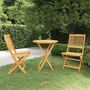 Voir la diapositive 1 : VIDAXL Ensemble a manger de jardin pliable 3 pcs Bois d'acacia solide