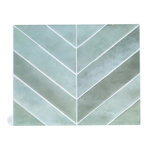 The Home Deco Factory 4 crédences adhésives motifs chevrons effet Zellige. Coloris disponibles : Vert, Blanc