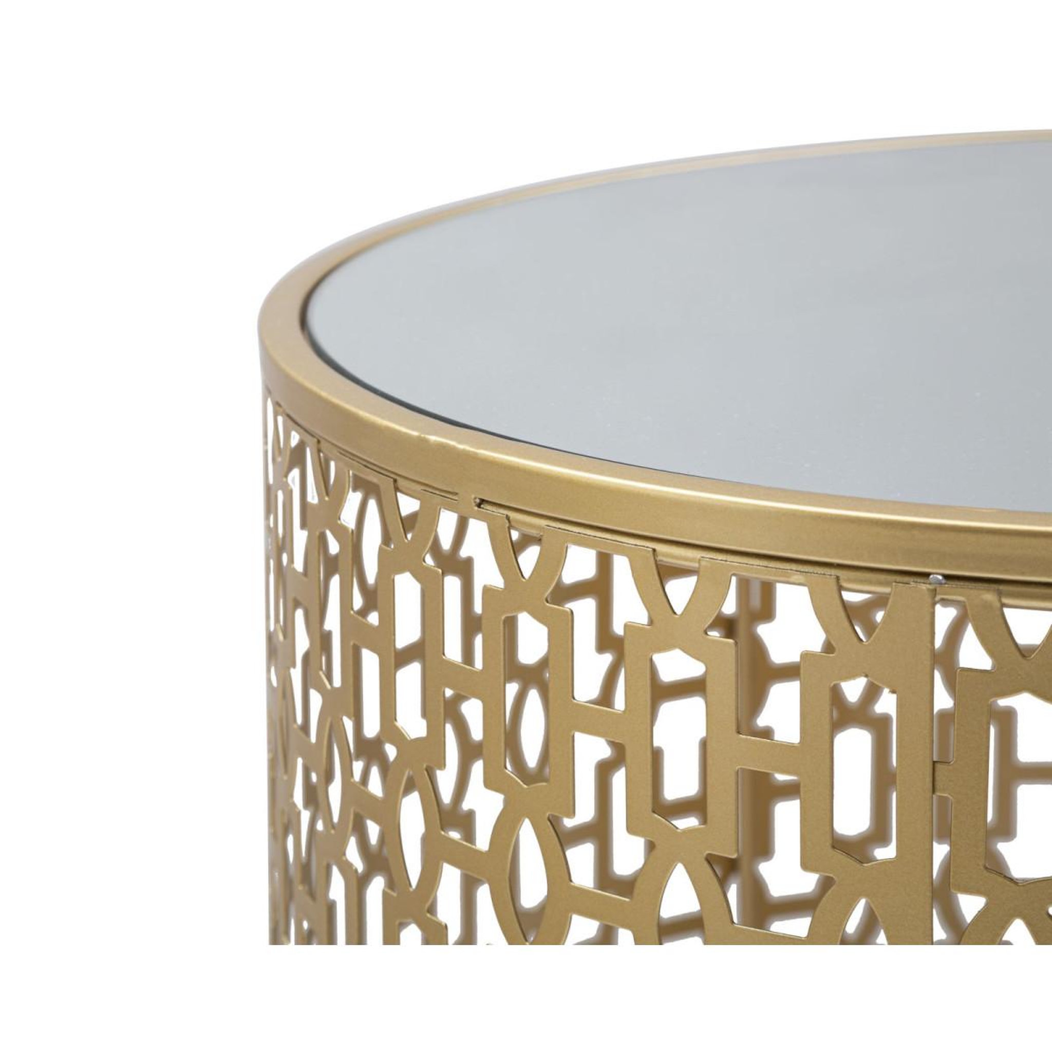 Voir la diapositive 3 : Paris Prix Lot de 2 tables d'appoint design  oblin  50cm or