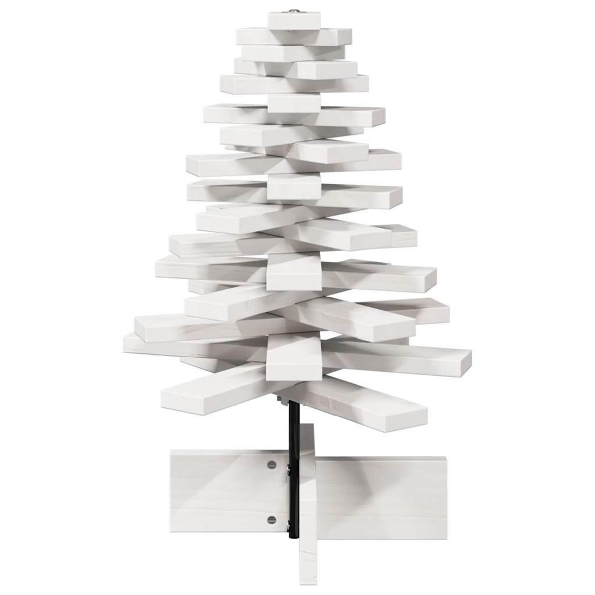VIDAXL Arbre de Noël en bois pour decoration blanc 60 cm pin massif
