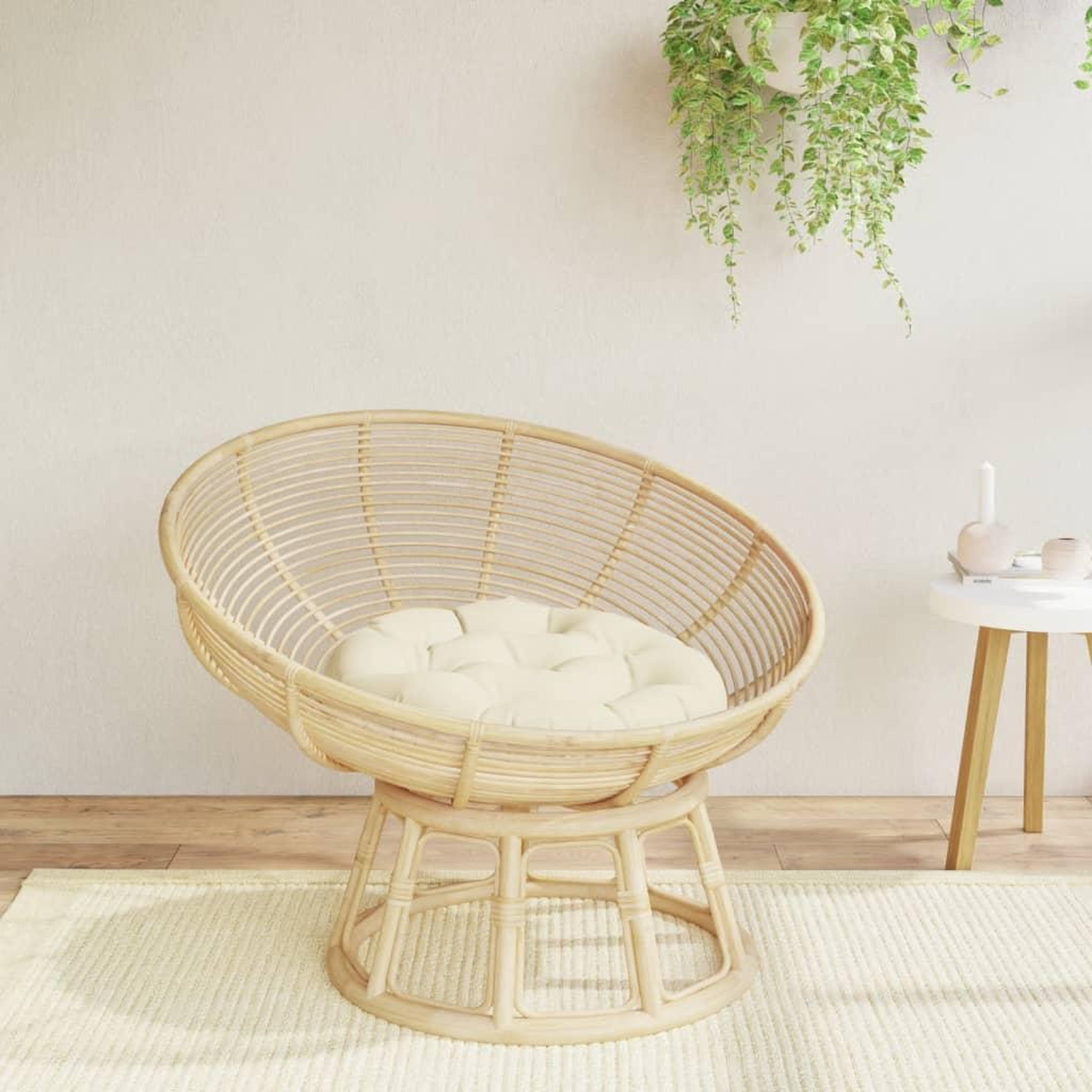 VIDAXL Coussin rond creme Ø 60 x11 cm tissu oxford