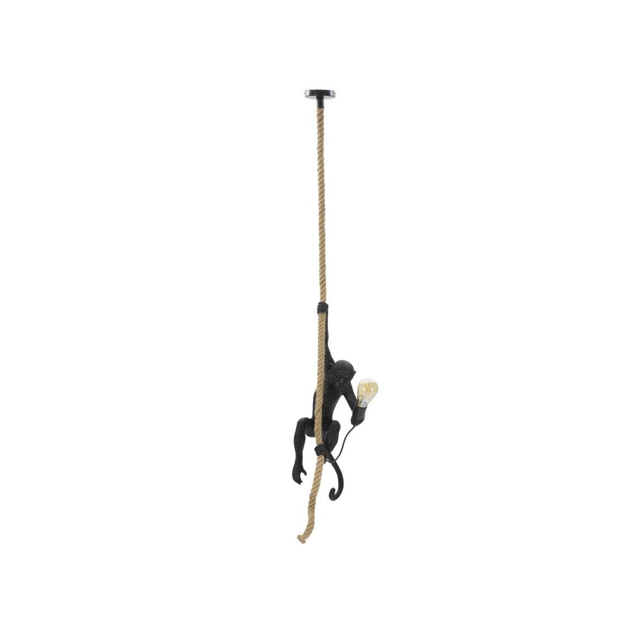 Paris Prix Lampe Suspension en Résine  Singe  60cm Noir