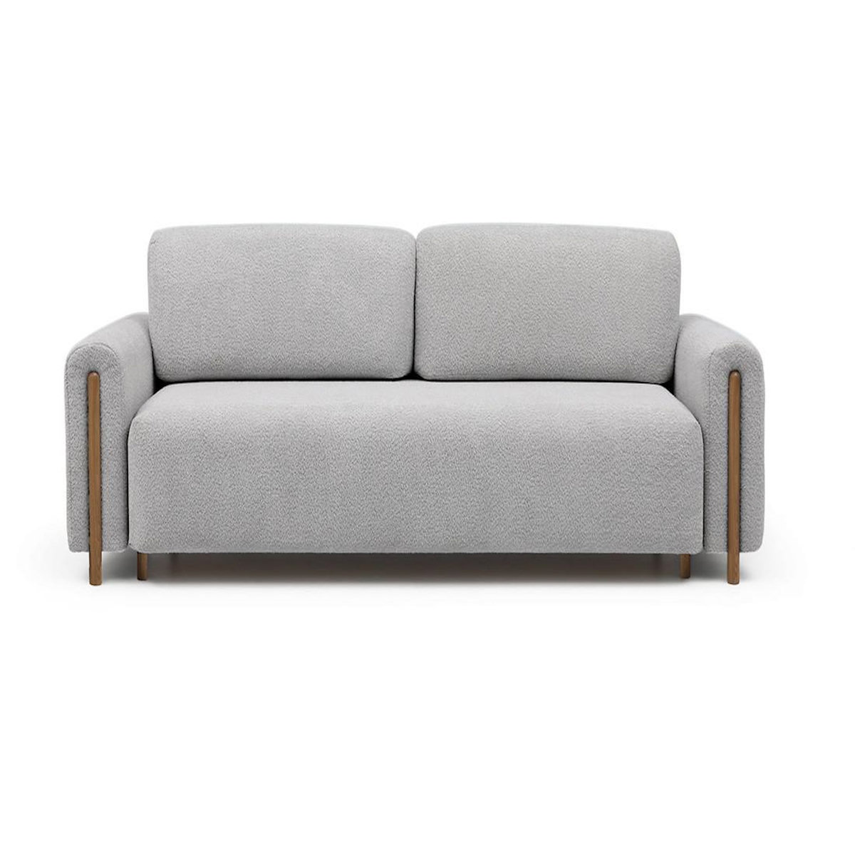 BEST MOBILIER Glendale - canapé droit 3 places - convertible avec coffre - en tissu bouclette
