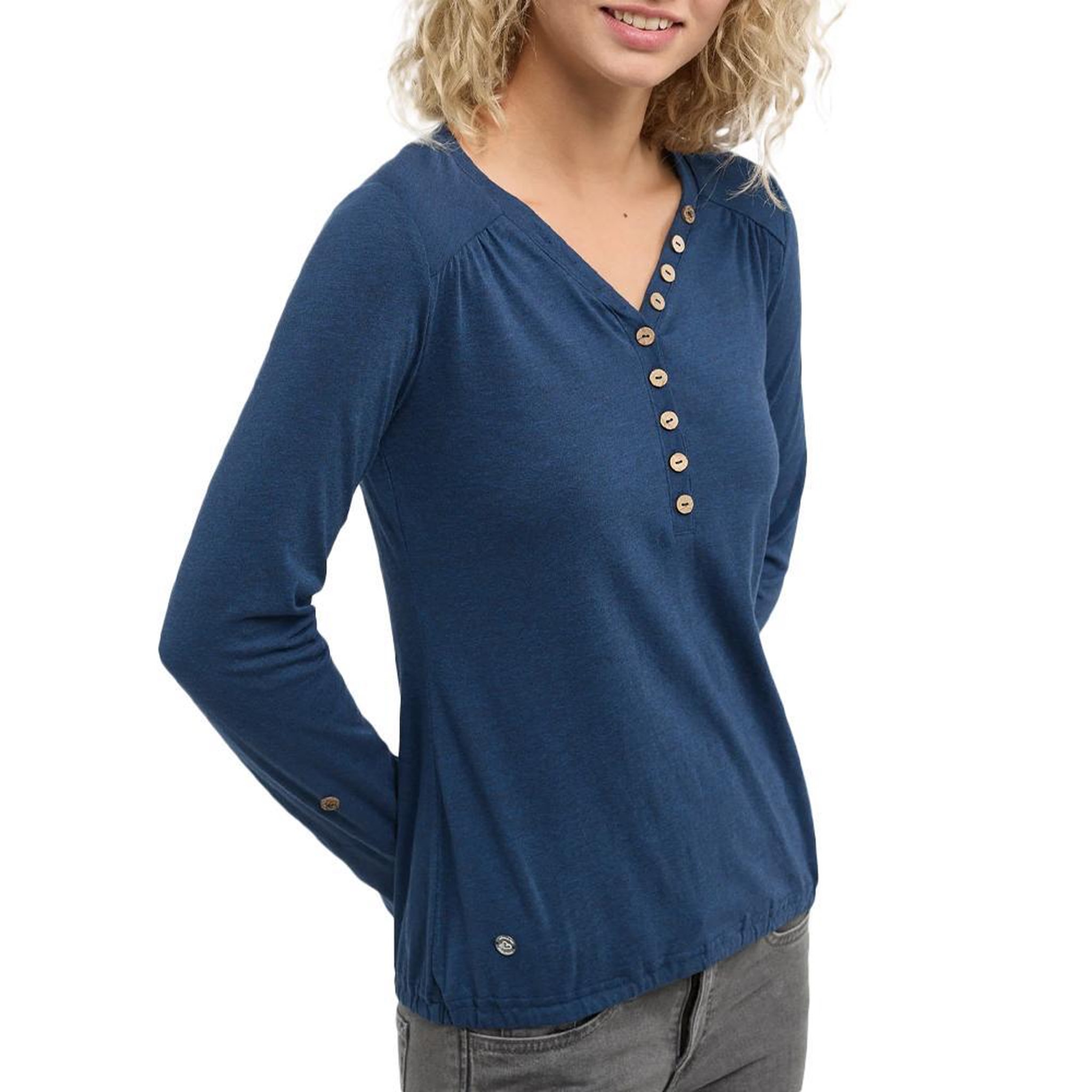 RAGWEAR T-shirt Manches Longues Marine Femme Ragwear Pinchi. Coloris disponibles : Bleu