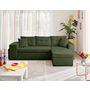 Voir la diapositive 6 : BEST MOBILIER California - canapé d'angle réversible 4 places - convertible avec coffre, étagère et poufs - en velours texturé