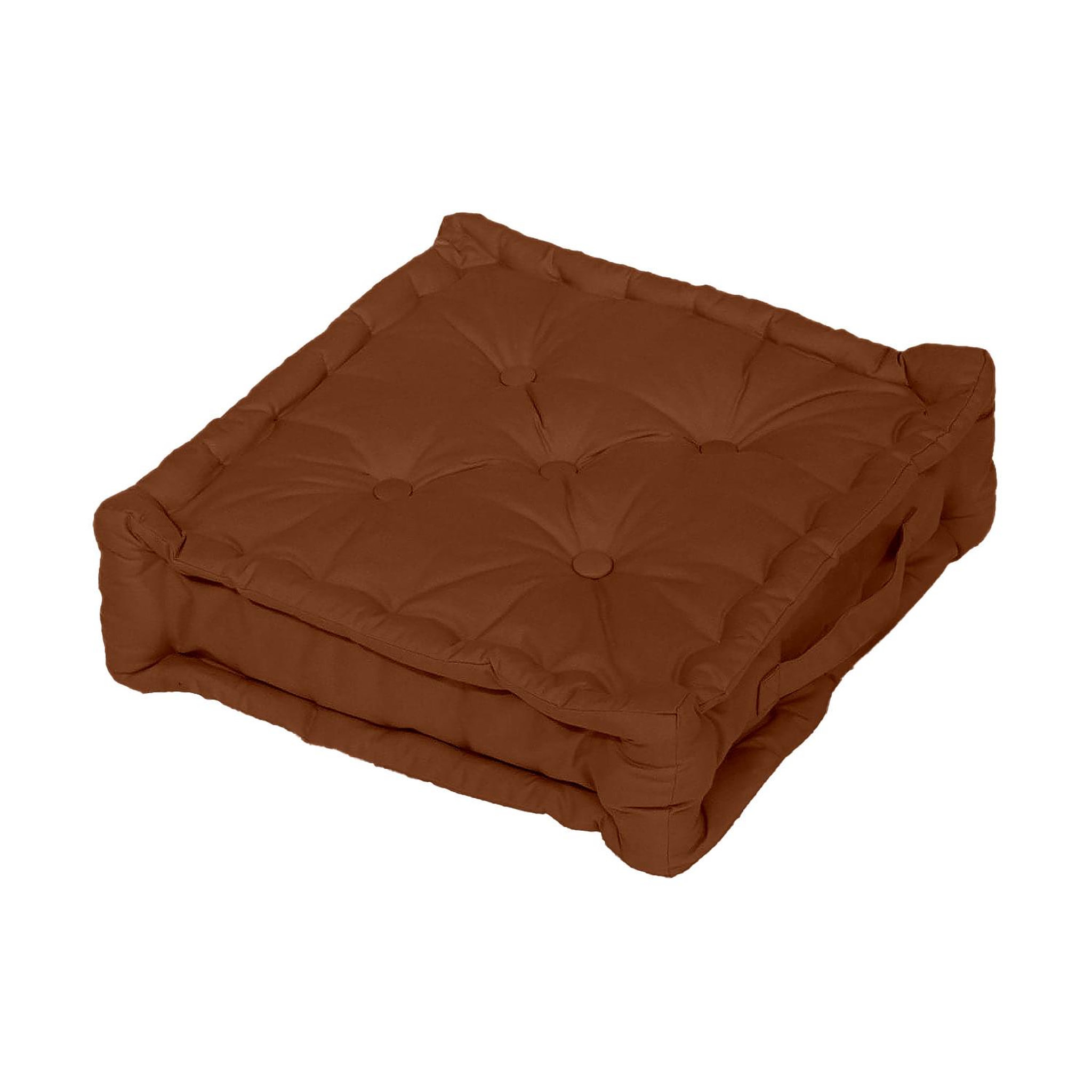 Voir la diapositive 1 : SOLEIL D'OCRE Coussin tapissier en coton 50x50x10 cm PANAMA par Soleil d'Ocre