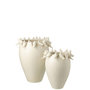 Voir la diapositive 2 : Paris Prix Vase Déco en Argile  Budgie  40cm Blanc