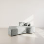 Voir la diapositive 2 : BEST MOBILIER Miro - canapé d'angle droit 4 places convertible avec coffre en velours texturé