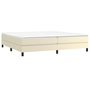 Voir la diapositive 3 : VIDAXL Sommier a lattes de lit avec matelas Creme 200x200cm Similicuir