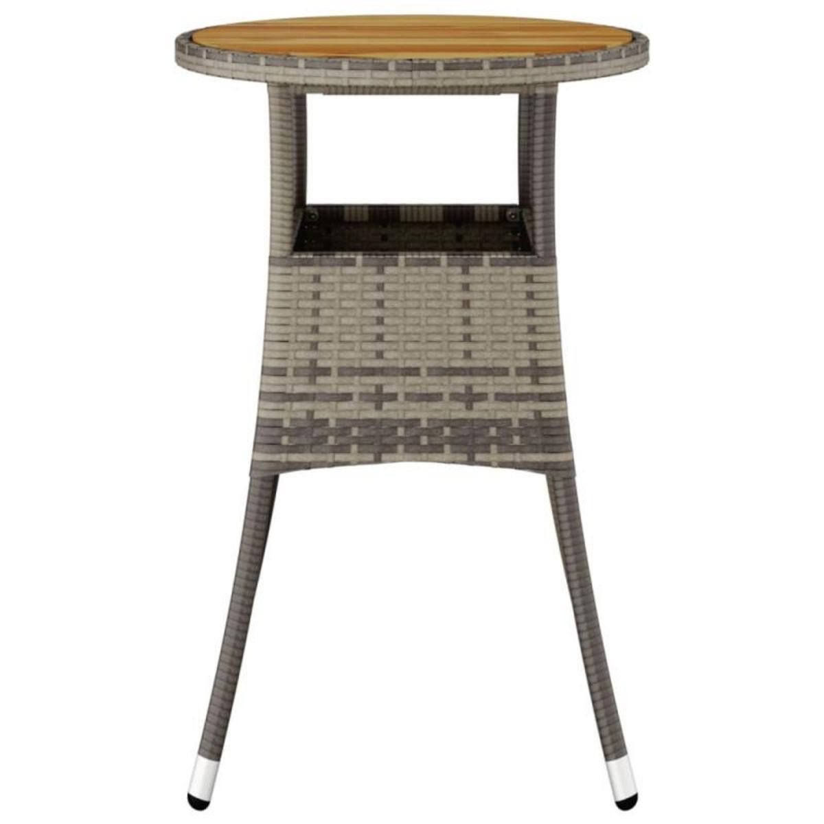 VIDAXL Table de jardin Ø60x75 cm Acacia et résine tressée Gris