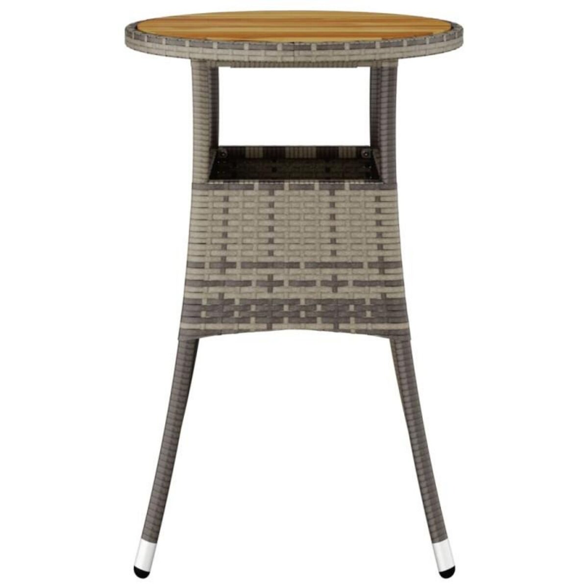 VIDAXL Table de jardin Ø60x75 cm Acacia et résine tressée Gris