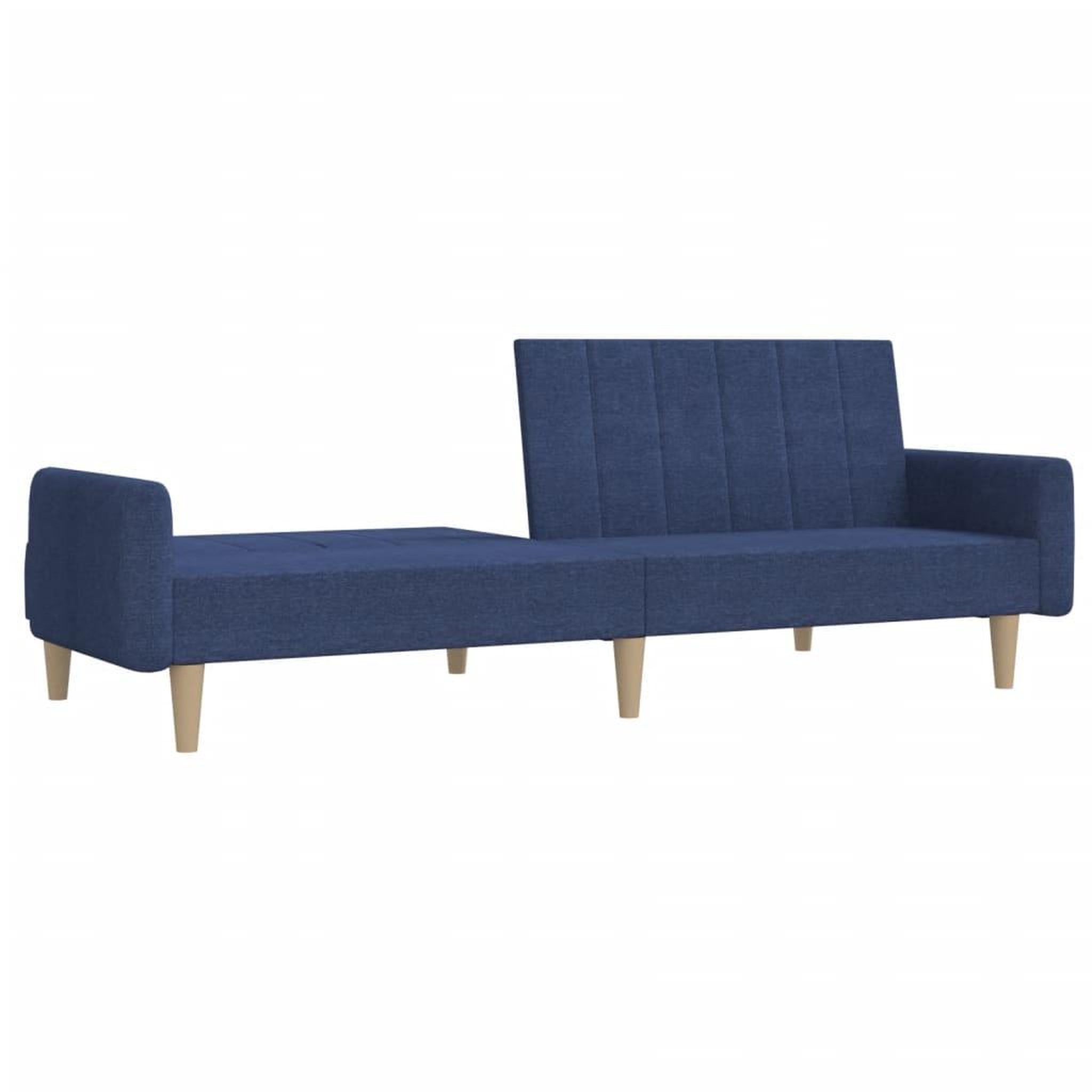 Voir la diapositive 4 : VIDAXL Canape-lit a 2 places bleu tissu