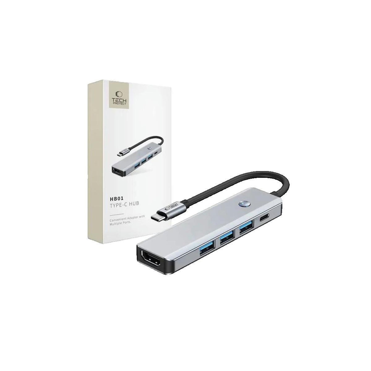 tech21 Adaptateur USB Tech-Protect HB01 Gris spatial