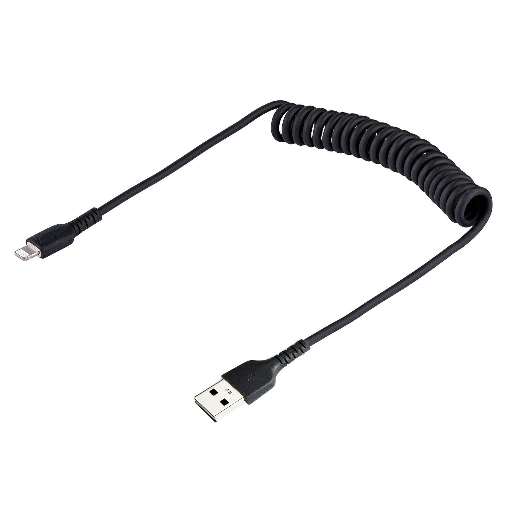 Voir la diapositive 3 : Startech Startech.com câble usb vers lightning de 50cm - certifié mfi - adaptateur usb lightning noir, gaine durable en tpe - cordon chargeur iphone/lightning spiralé en fibre aramide - câble usb pour iphone très résistant