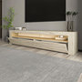 Voir la diapositive 4 : Habitat et Jardin Meuble TV en bois  Bati  - 150 x 36 x 46 cm - Travertin