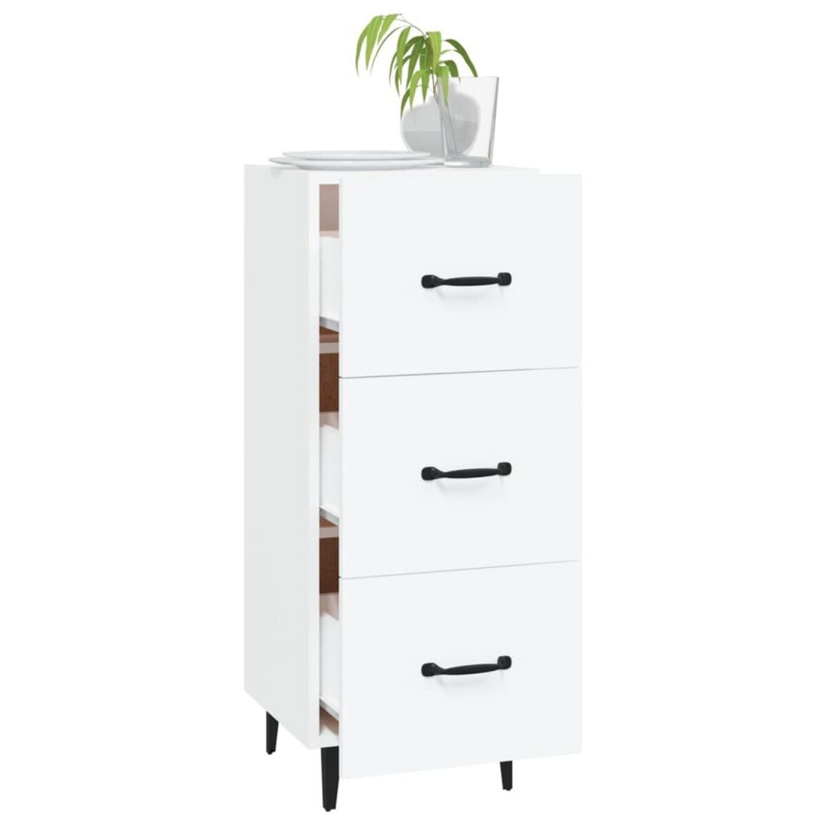 VIDAXL Buffet blanc 34,5x34x90 cm bois d'ingenierie