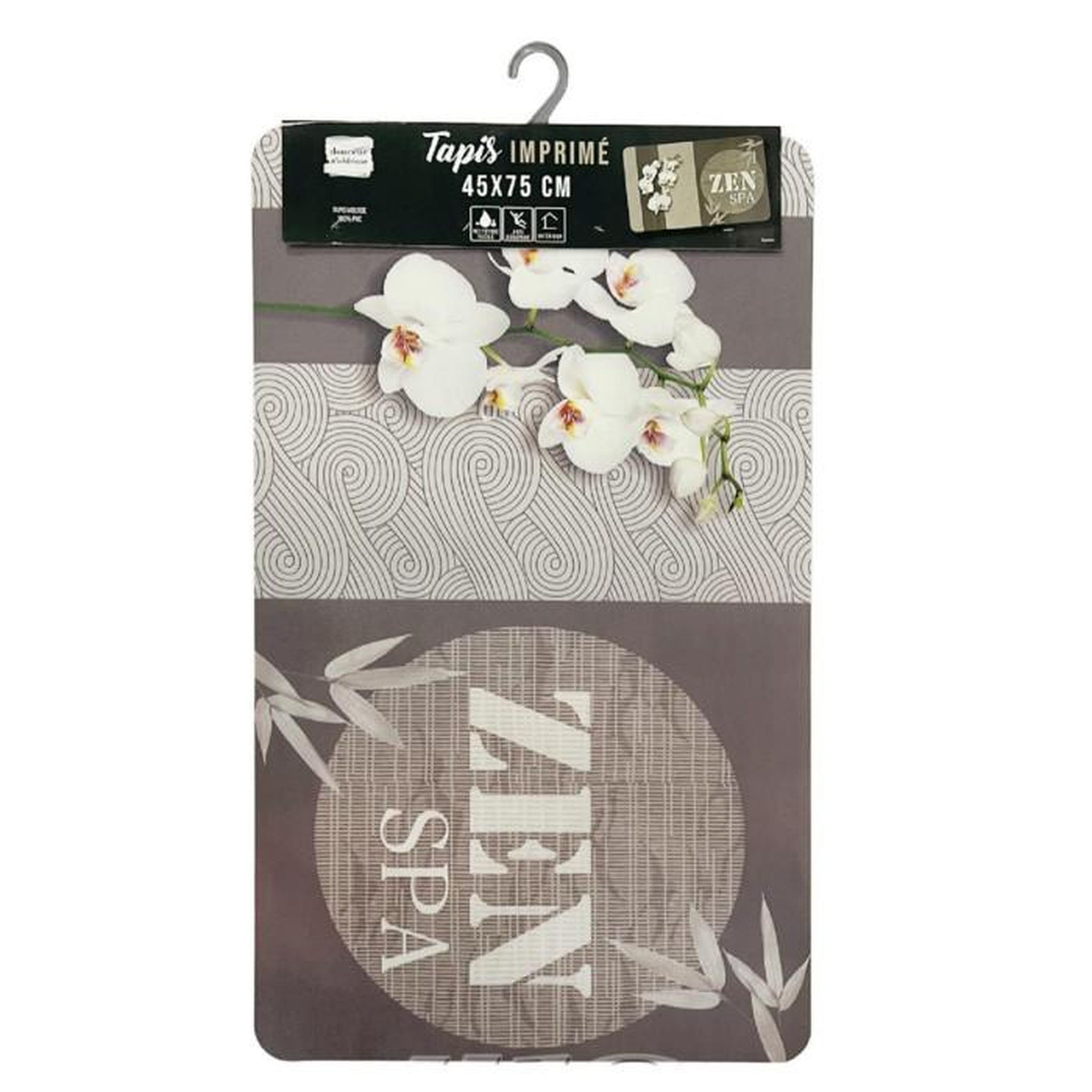 Voir la diapositive 2 : Paris Prix Tapis Déco Imprimé  Spazen  45x75cm Taupe