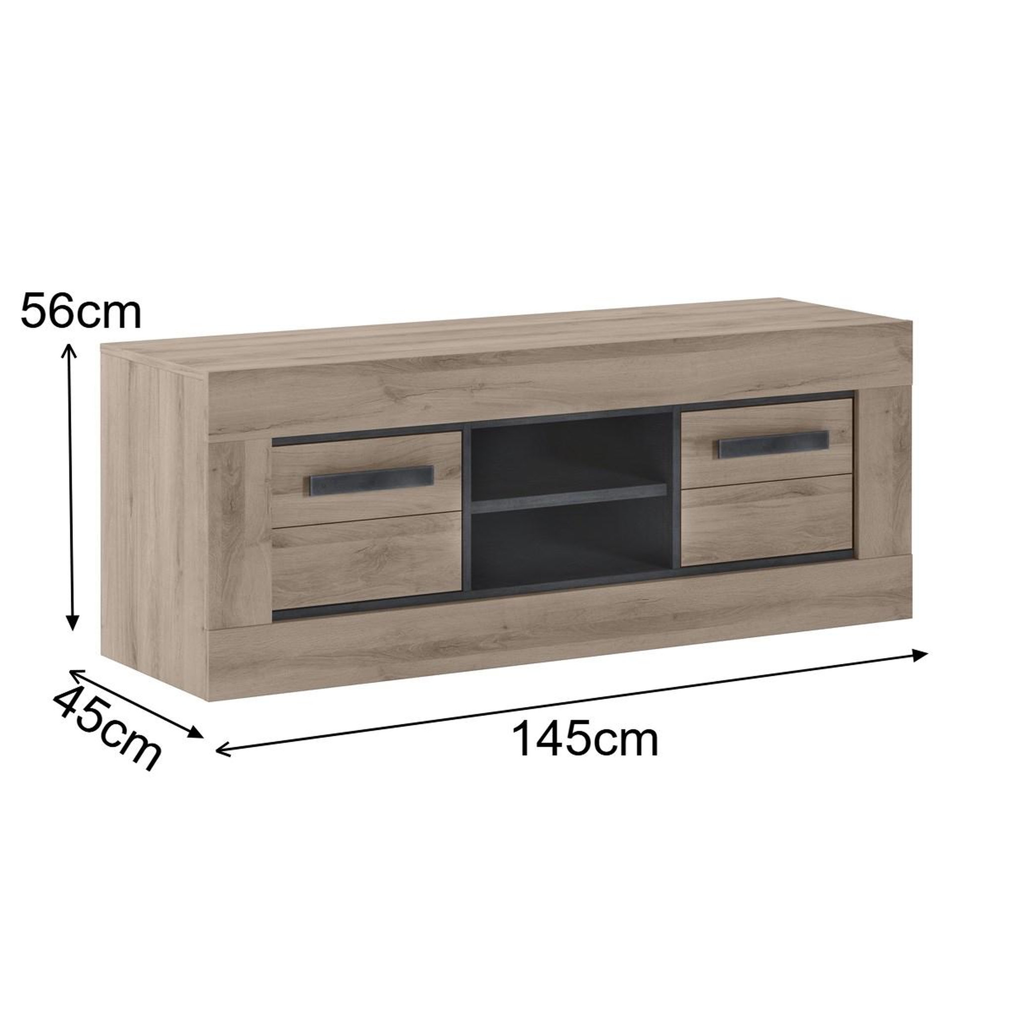 Voir la diapositive 5 : JLC KREATION Meuble TV moderne en bois 145cm MOA