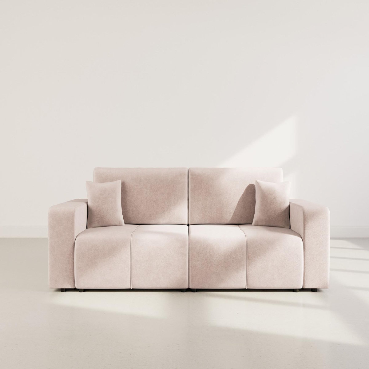 BEST MOBILIER Nicole - canapé droit 4 places convertible avec coffre en tissu