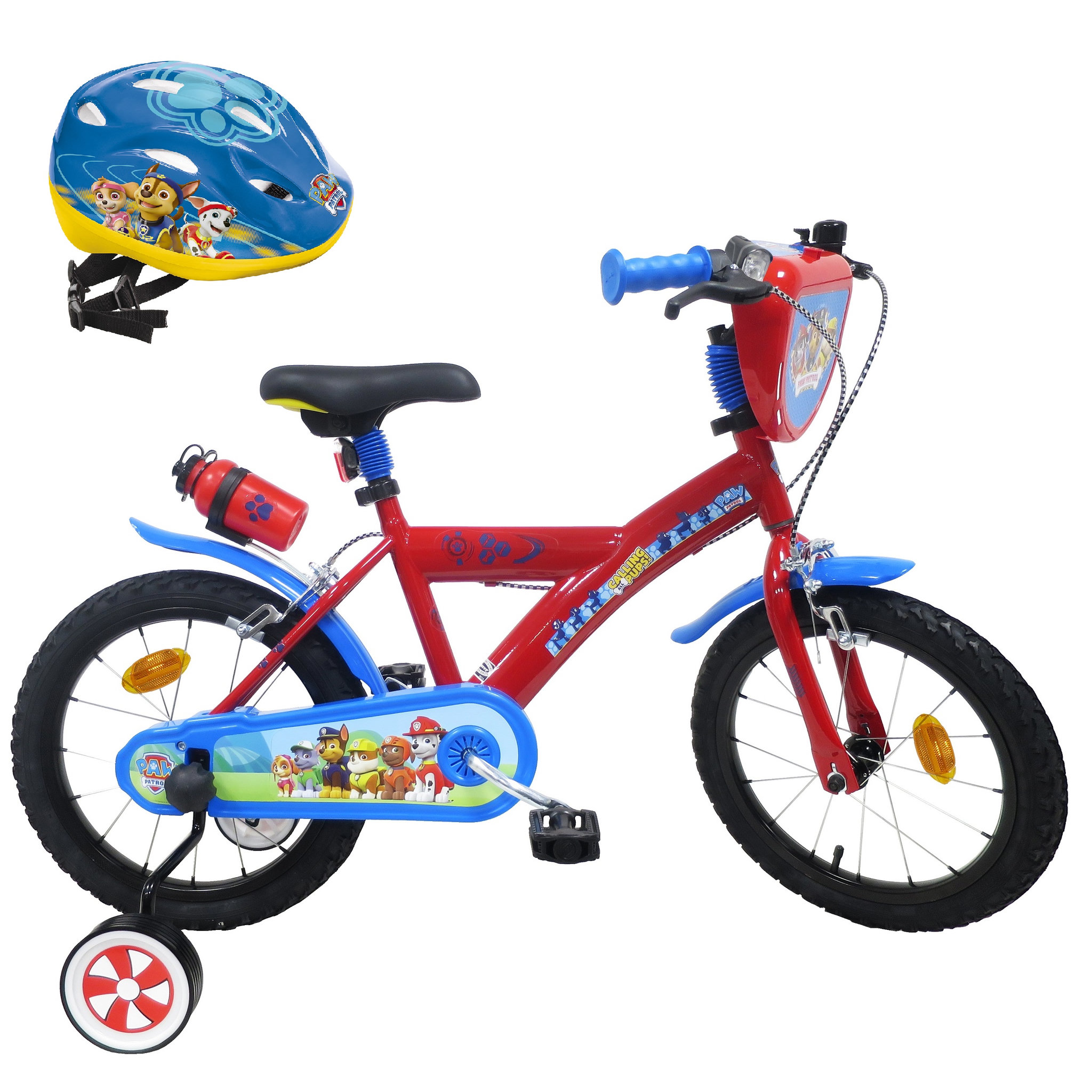 Voir la diapositive 1 : PAT PATROUILLE Vélo 16 pouces Pat Patrouille + casque 