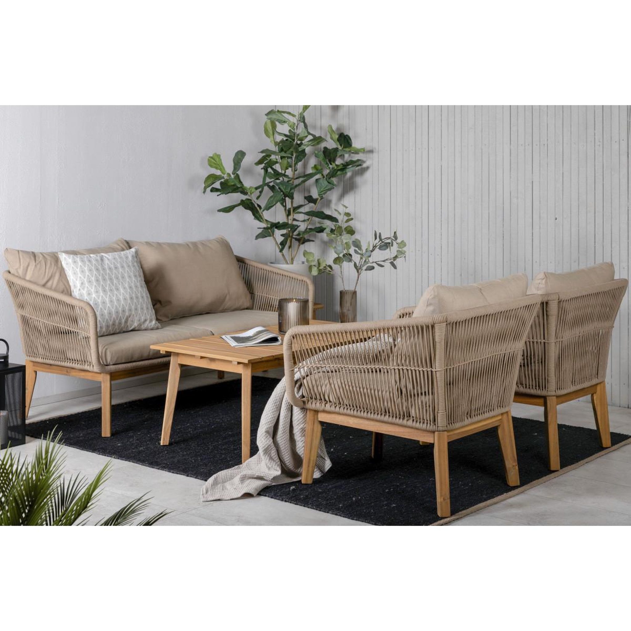 Voir la diapositive 6 : Paris Prix Salon de jardin en bois  chania  164cm beige