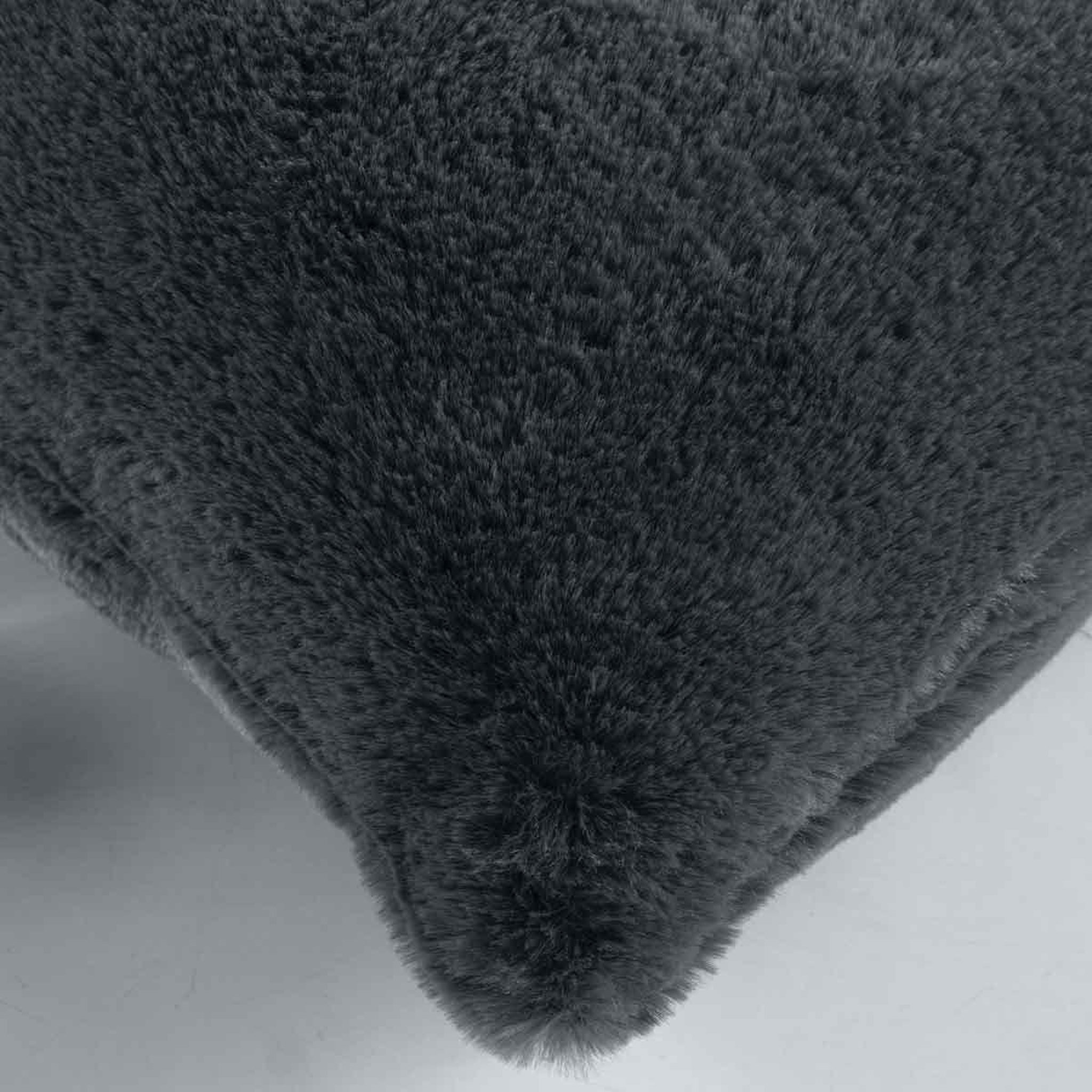 Voir la diapositive 3 : Douceur d'Intérieur Housse de coussin  caresse  40x40cm anthracite