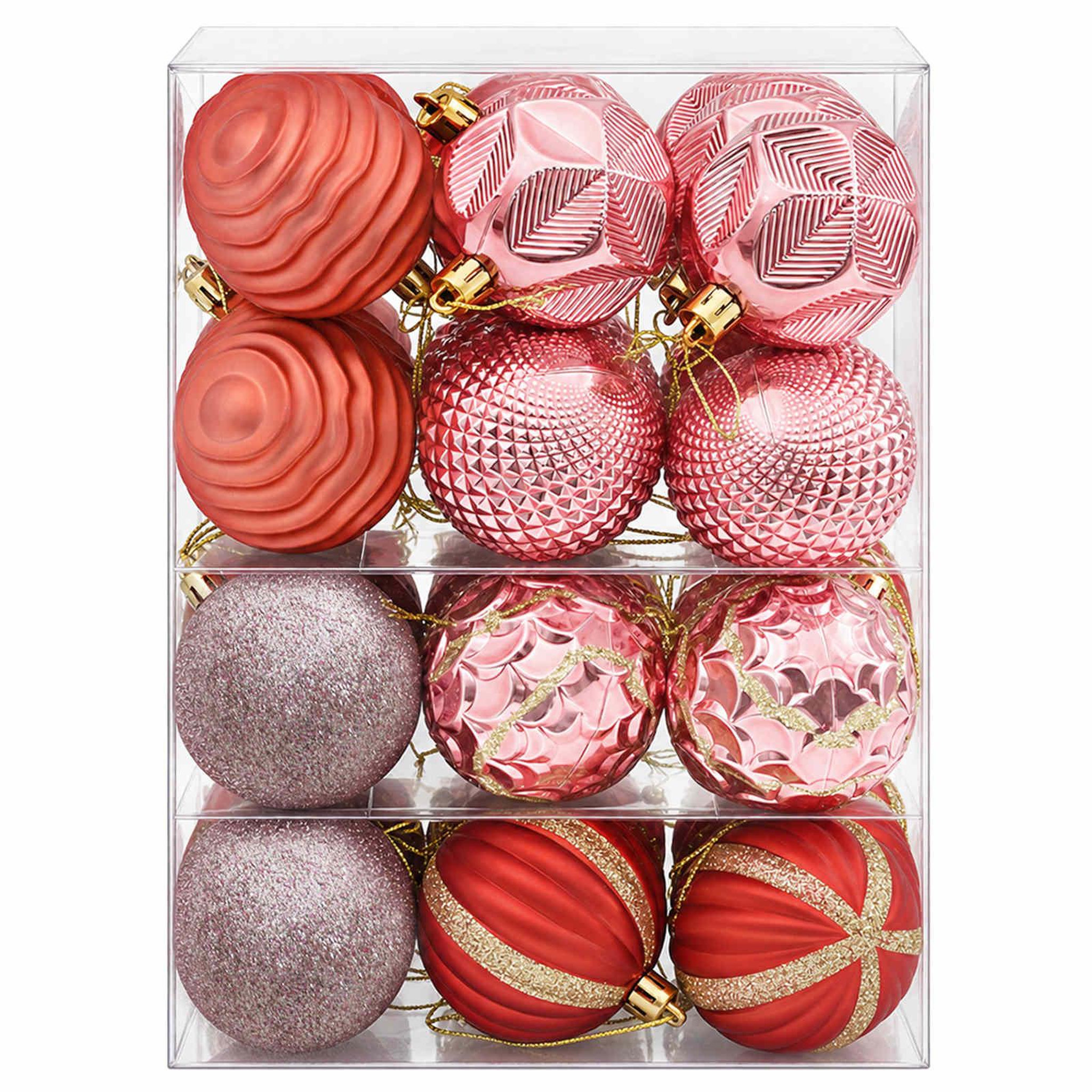 Voir la diapositive 4 : VIDAXL Ensemble de boules de Noël 36 pc Rose et vieux rose Diam. 6 cm