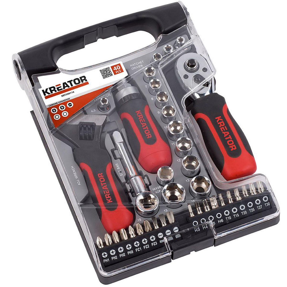 KREATOR Coffret de clés à douilles 40 pièces Kreator