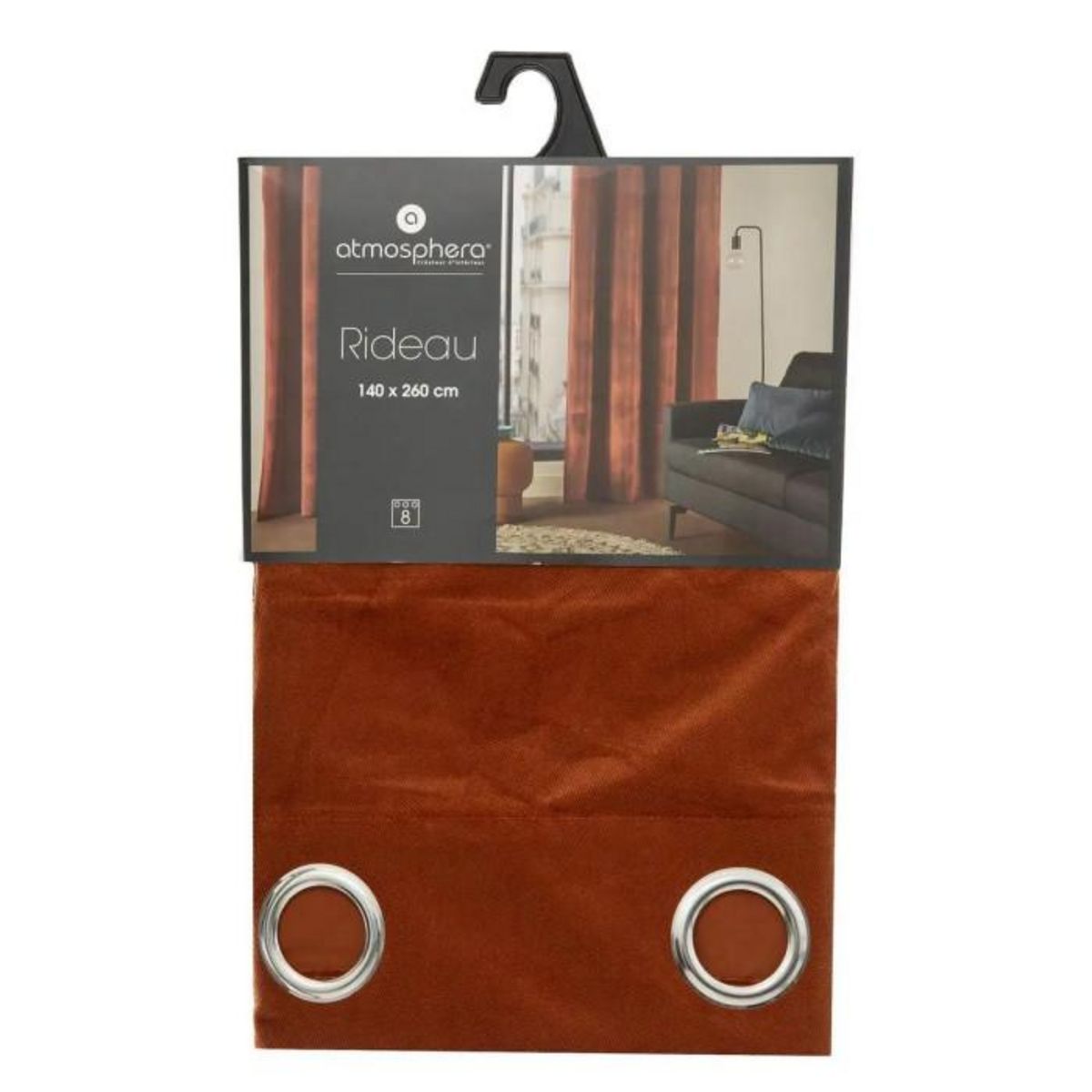 ATMOSPHERA Rideau Tamisant  Lilou  140x260cm Terracotta
