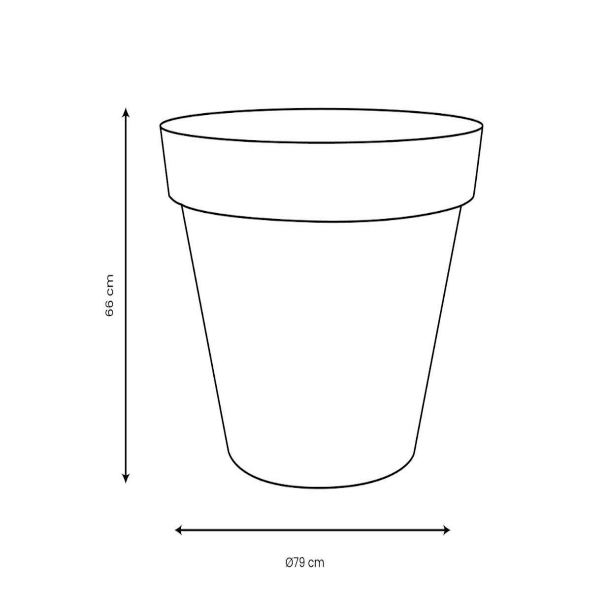 Eda Pot de fleur rond Toscane Ø 80 x H.66 cm - Anthracite - Eda