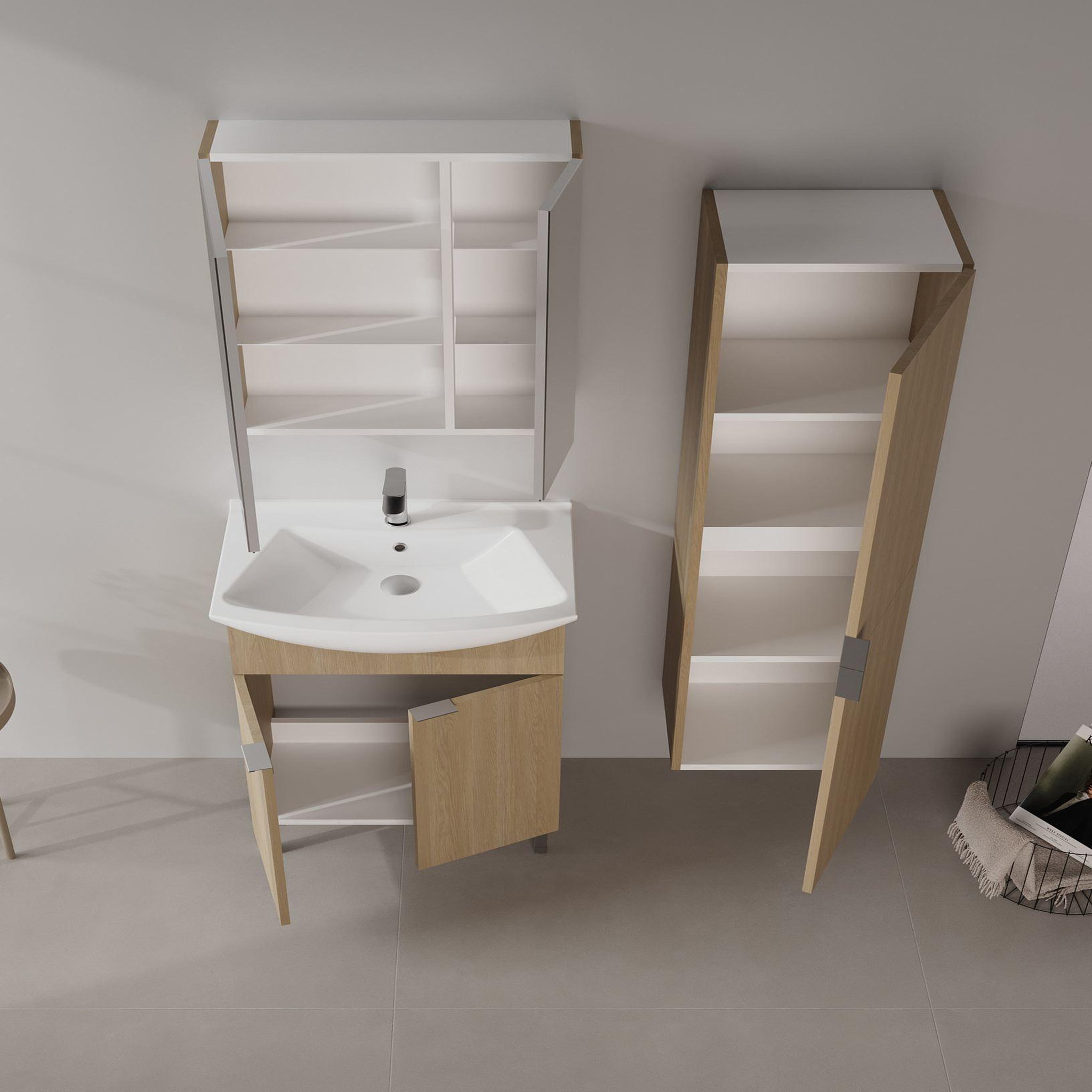 Voir la diapositive 3 : Habitat et Jardin Meuble vasque  purus 65  - 65 x 50 x 83 cm - sonomo oak