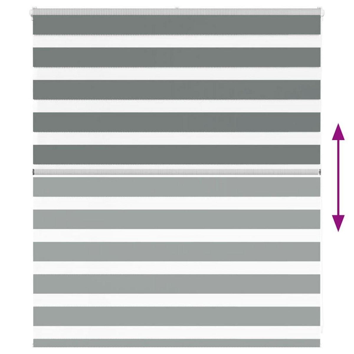 VIDAXL Store zebre gris fonce largeur du tissu 125,9 cm polyester