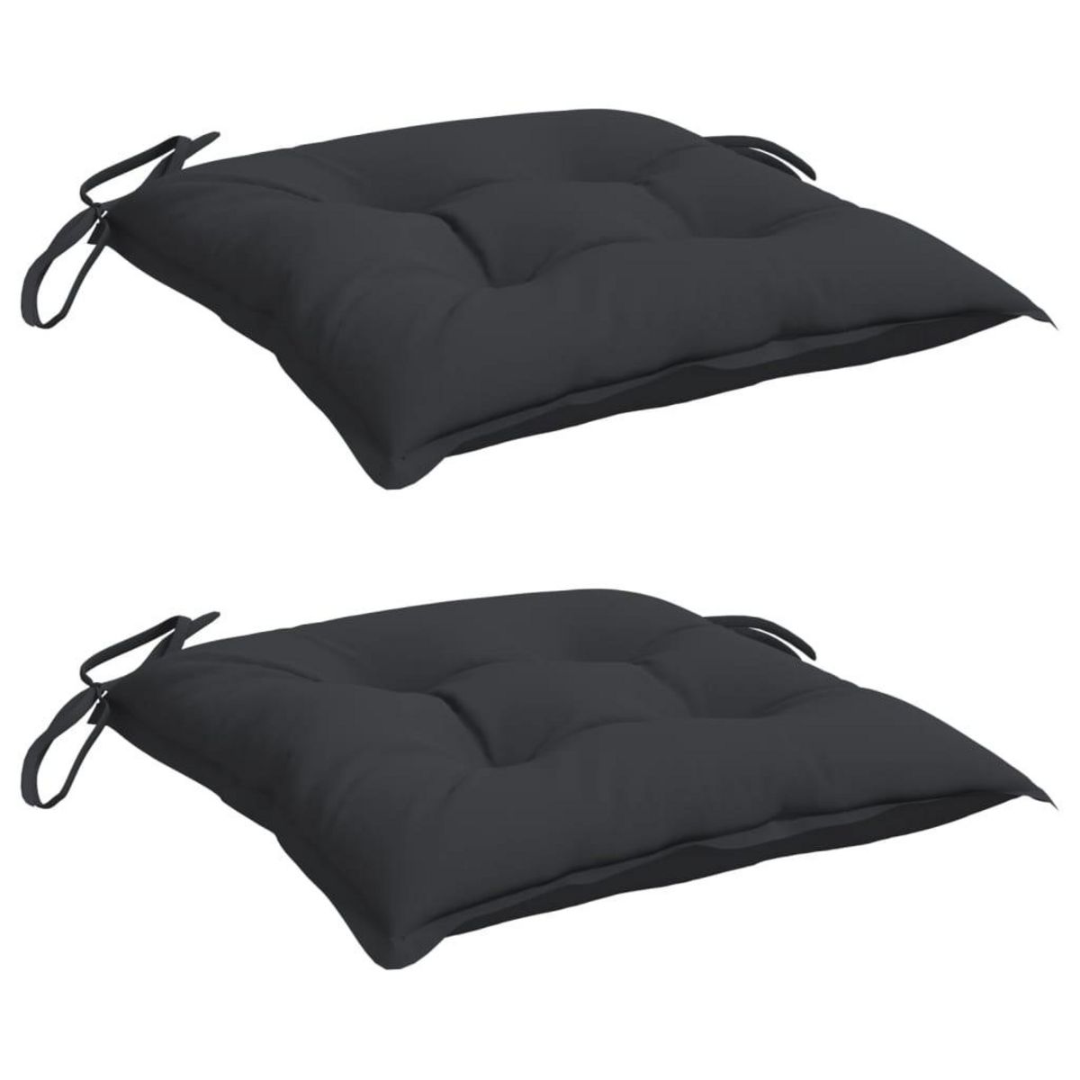 VIDAXL Coussins de chaise lot de 2 noir 40x40x7 cm tissu oxford
