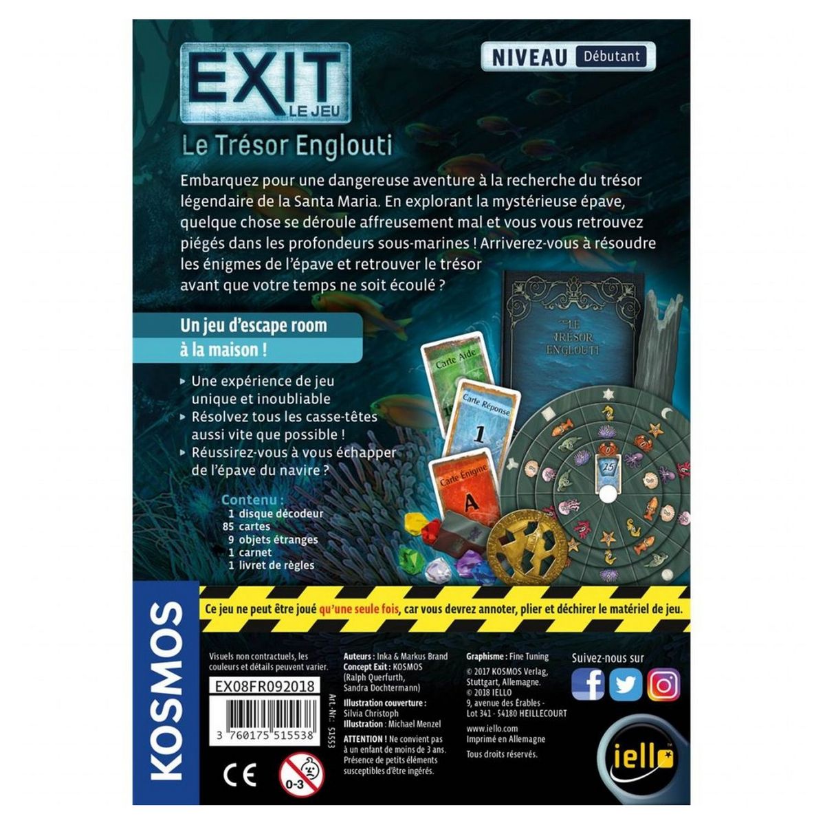 IELLO SARL Jeu Exit - Le Trésor Englouti