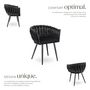 Voir la diapositive 3 : tectake Lot de chaises de salle à manger rembourrée avec revêtement en velours et design noué noir Lot de 2