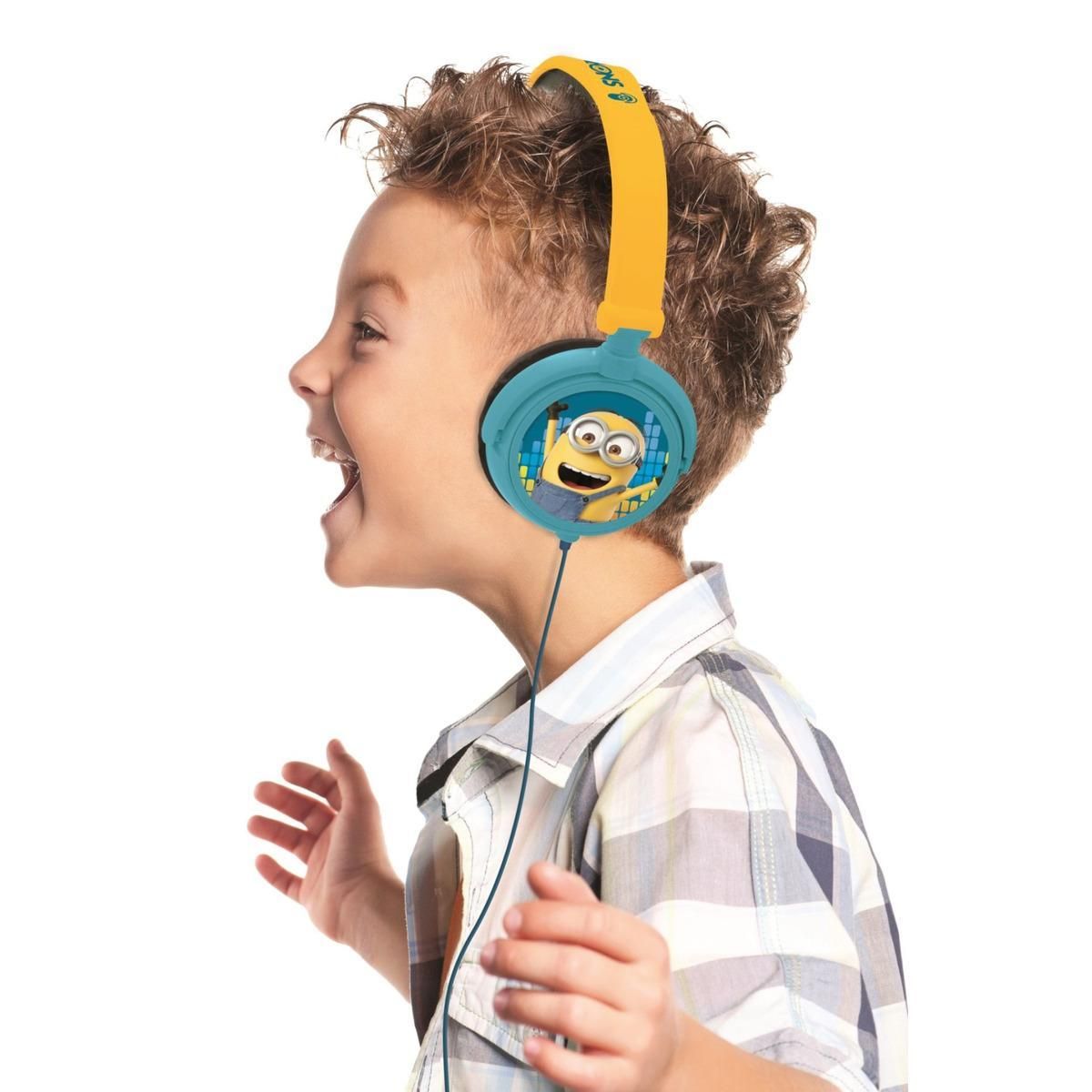 Lexibook Casque stéréo filaire pliable avec limitation de volume d'écoute Les Minions